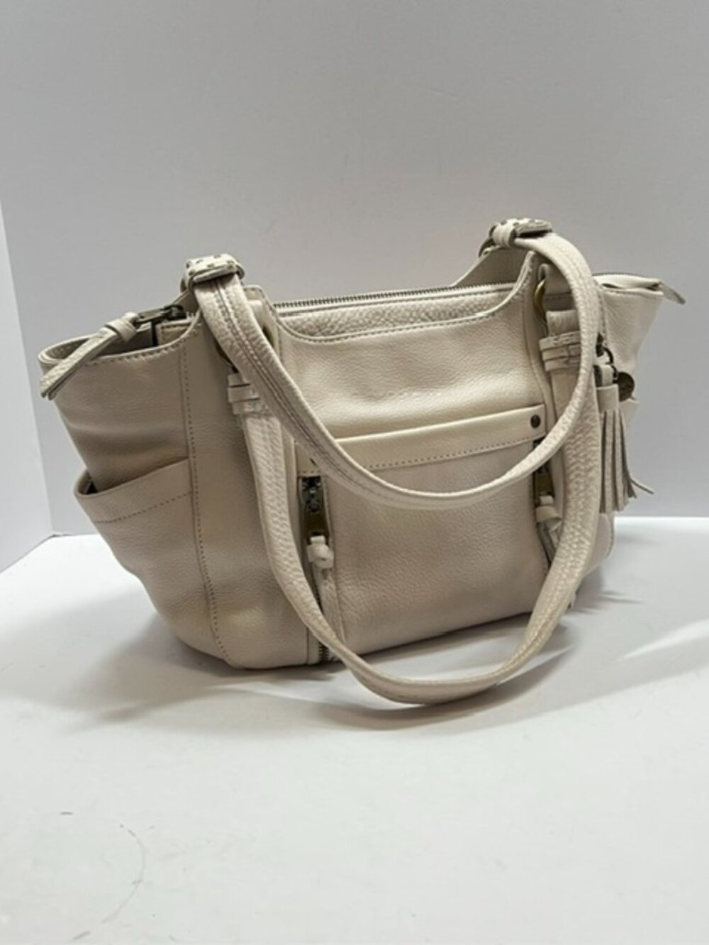 The SAK Collective Kori Leather Hobo Shoulder Bag Stone EUC